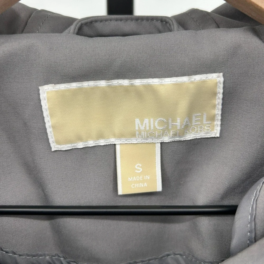 Michael Michael Kors Anorak‎ Grey Hooded Full Zip Rain Jacket Small